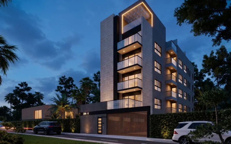 Apartamentos modernos en Residencial DM-V con vista al mar
