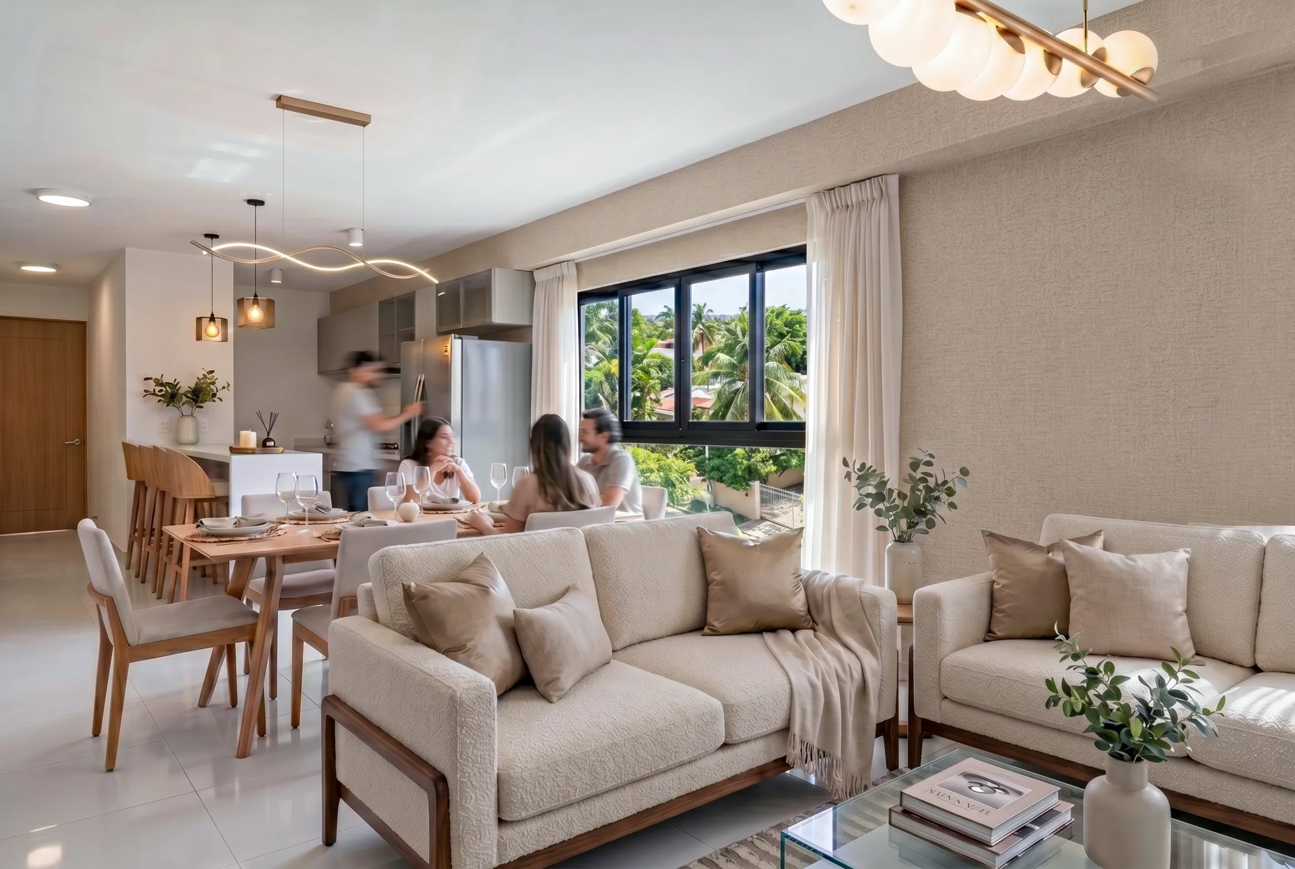 Apartamentos modernos en Residencial DM-V con vista al mar