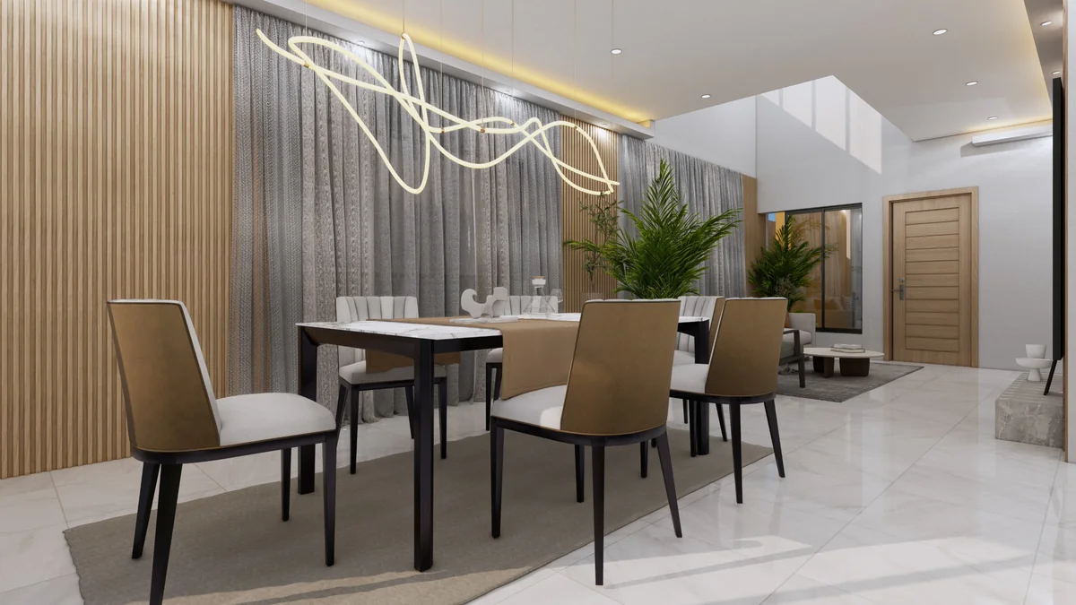 Residencia moderna de 3 niveles con amplia terraza social