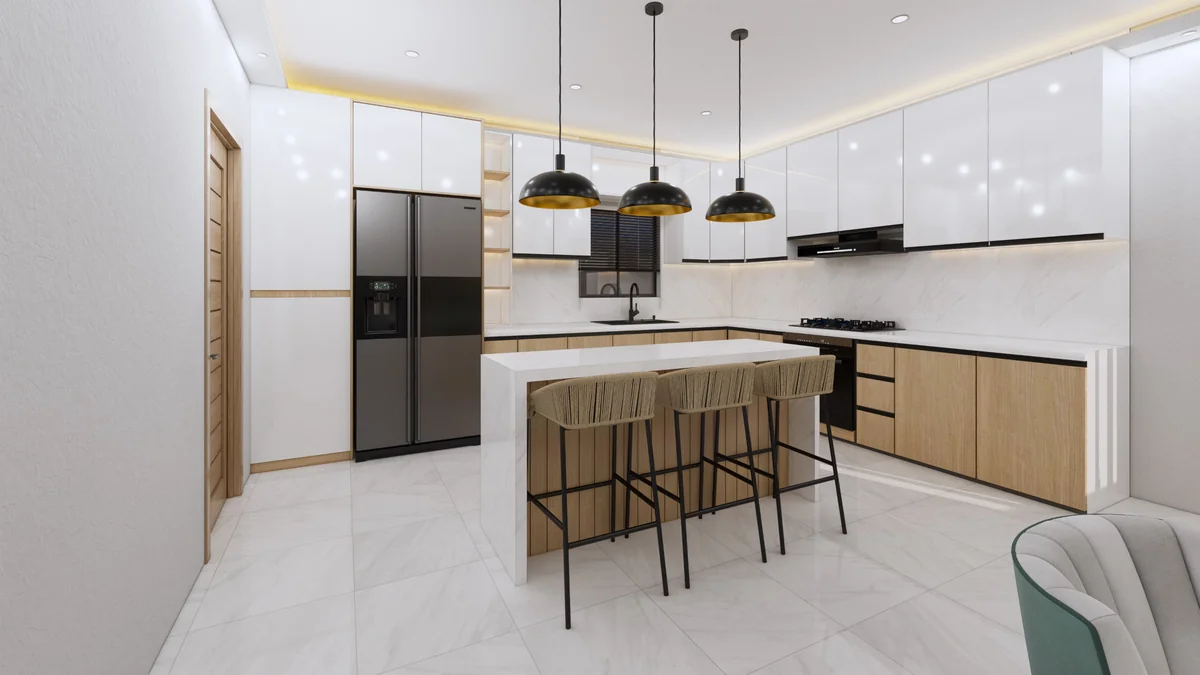 Residencia moderna de 3 niveles con amplia terraza social